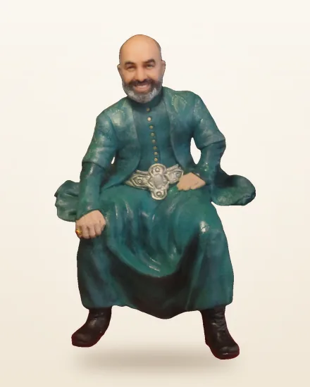 Султан на троне — 3D-статуэтка по фото, шуточная статуэтка